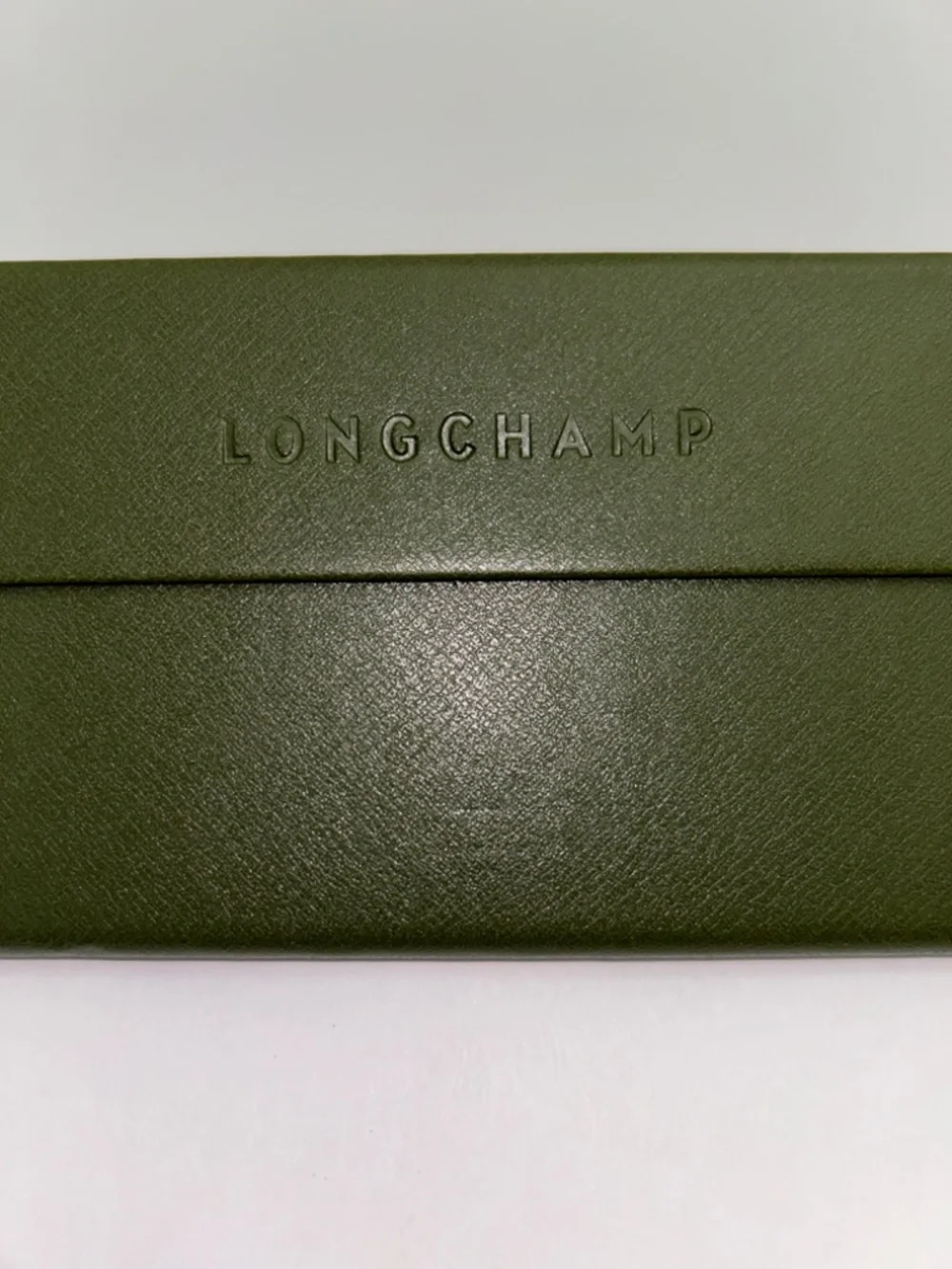 Longchamp Magnetic Trifold Eyewear Case in Dark Olive Green